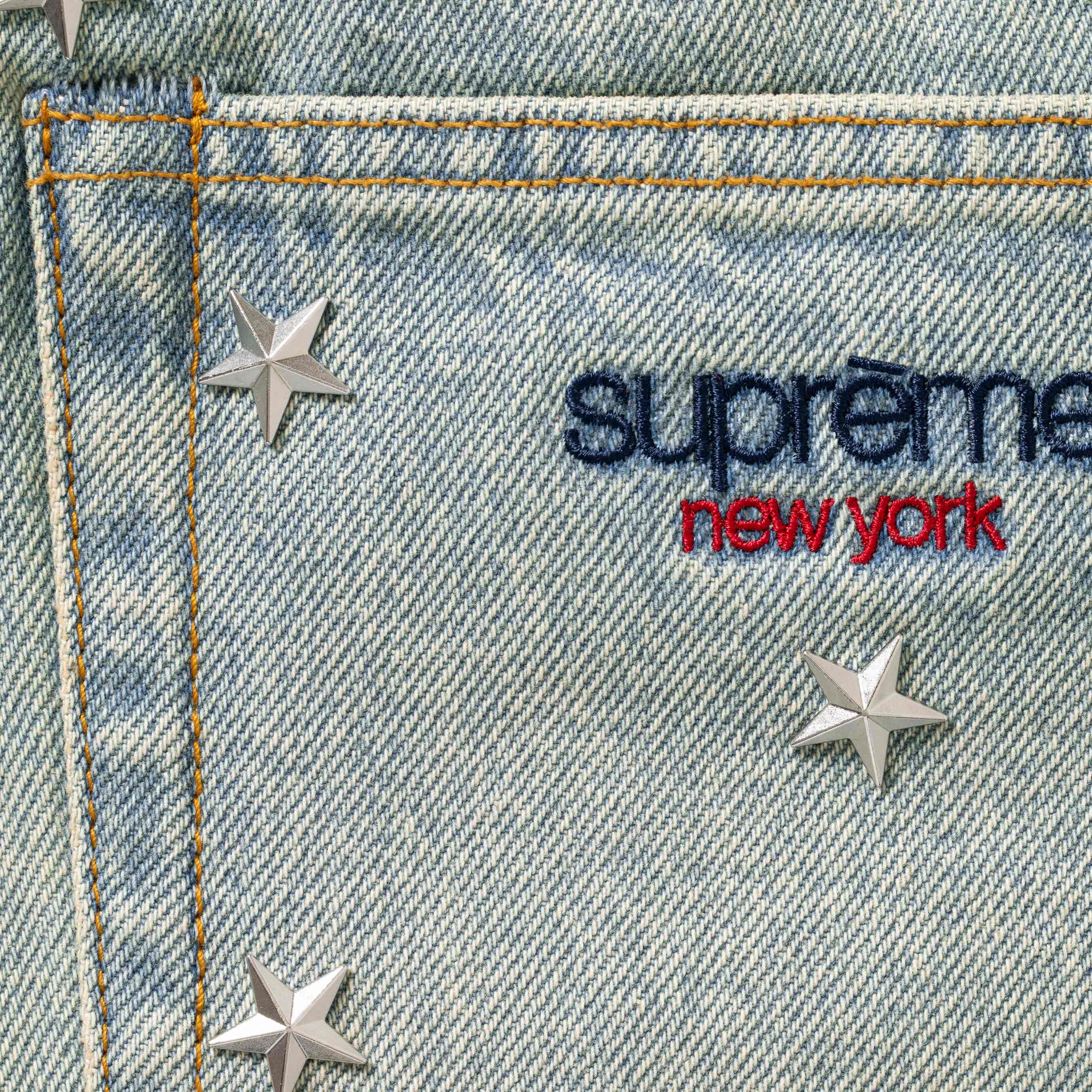 Stars Studded Baggy Denim Short view 5